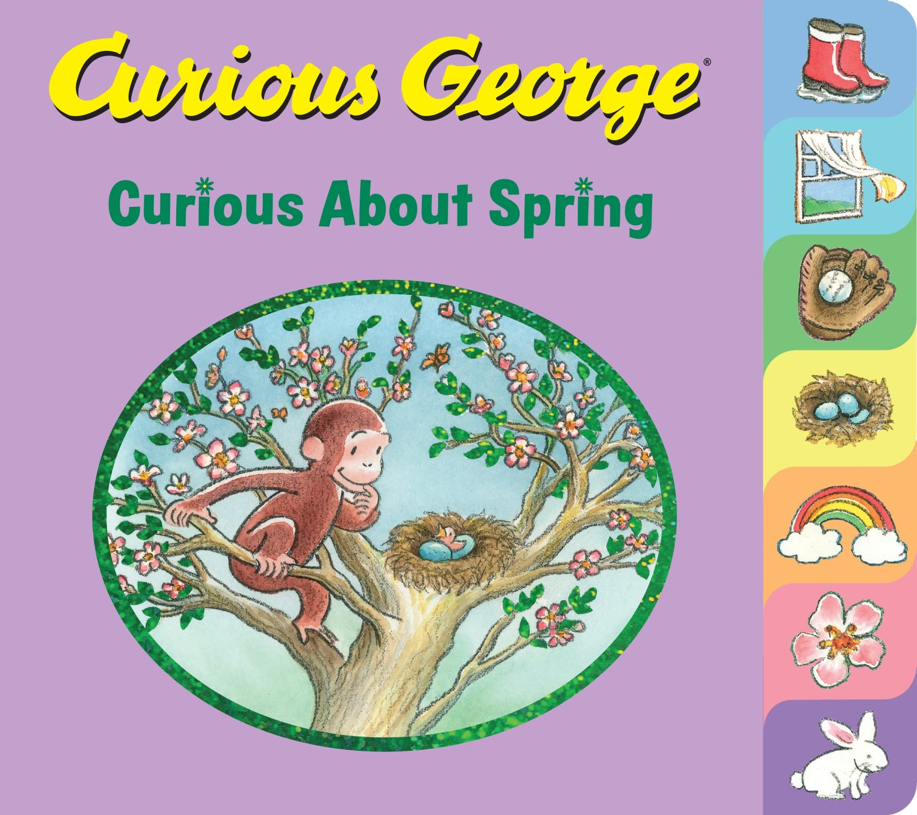Curious George Curious About Spring Tabbed Board Book,Used