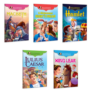 A Midsummer NightS Dream, Hamlet, Julius Caesar, King Lear, And Macbeth (Best Of Shakespeare Illustrated Classic) : Kids Learning Storybooks, Classic Tales For Young Readers | Pack Of 5 Books