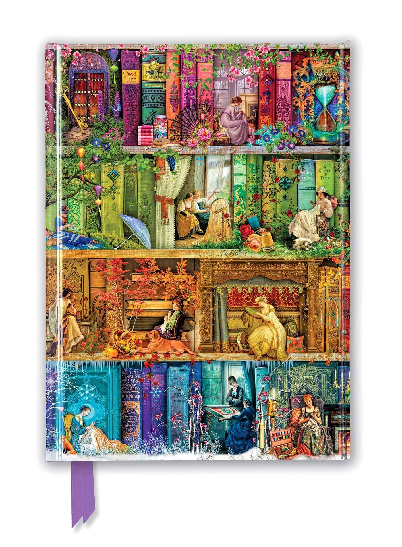 Aimee Stewart: A Stitch in Time Bookshelves (Foiled Journal) (Flame Tree Notebooks),Used