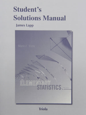 Student's Solutions Manual for Elementary Statistics,Used
