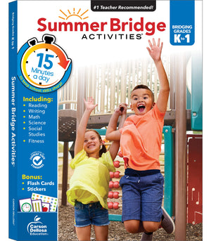 Summer Bridge Activities Kindergarten To 1St Grade Workbooks, K1 Activity Book With Math, Reading Comprehension, Science, Fitne