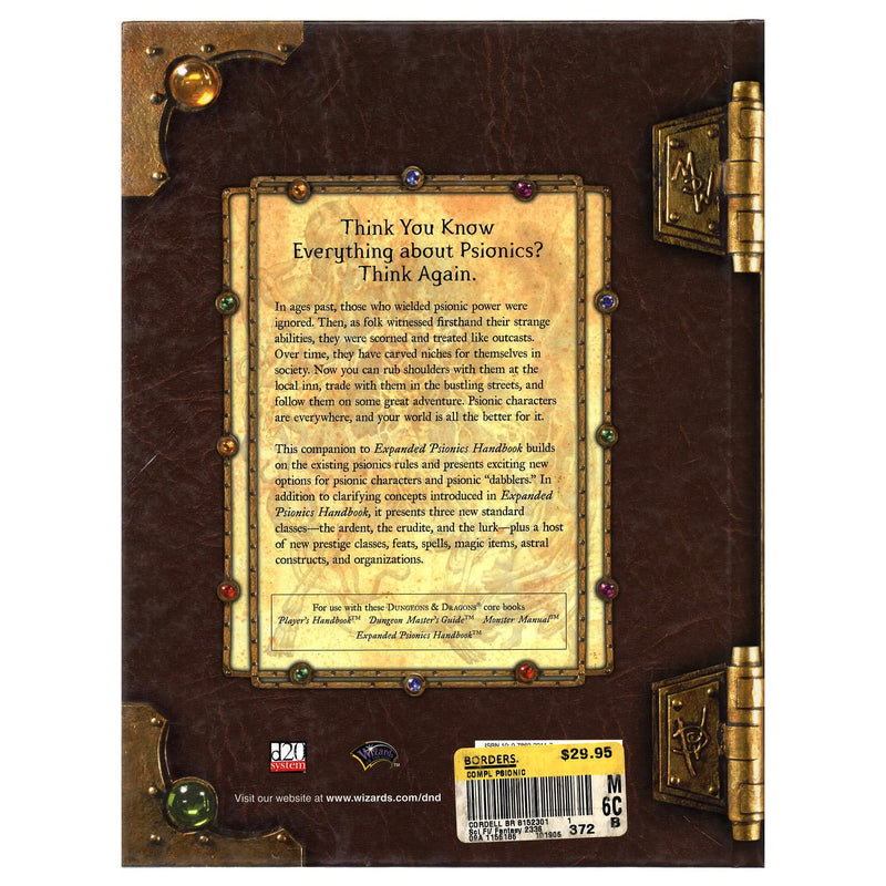 Complete Psionic (Dungeons & Dragons d20 3.5 Fantasy Roleplaying Supplement),Used