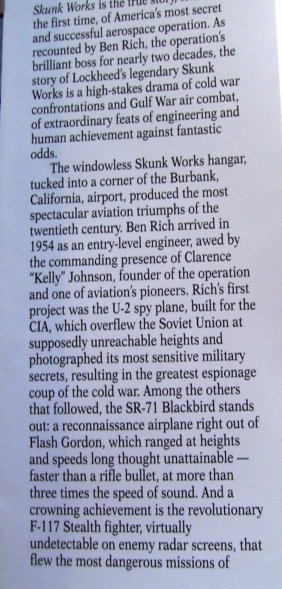 Skunk Works: A Personal Memoir of My Year at Lockheed,New