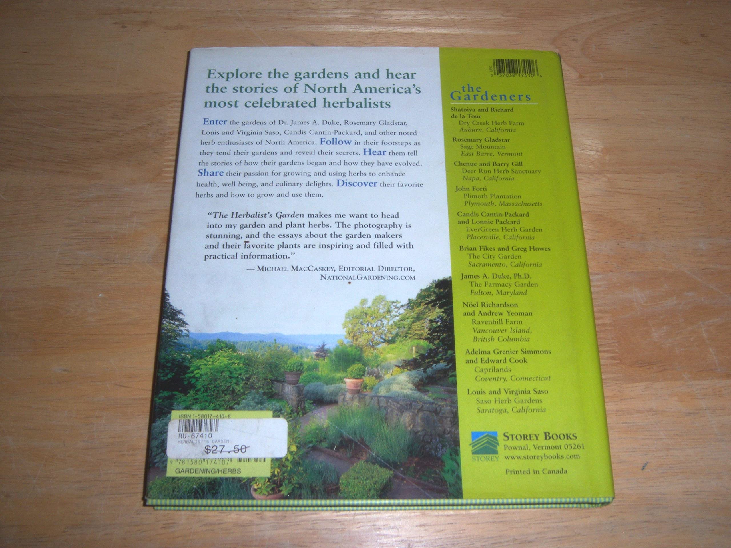 The Herbalist's Garden: A Guided Tour of 10 Exceptional Herb Gardens: The People Who Grow Them and the Plants That Inspire Them,Used
