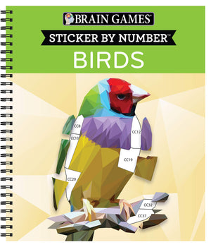 Brain Games  Sticker By Number: Birds (42 Images To Sticker)