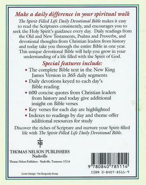 Spirit Filled Life Daily Devotional Bible: New King James Version,Used