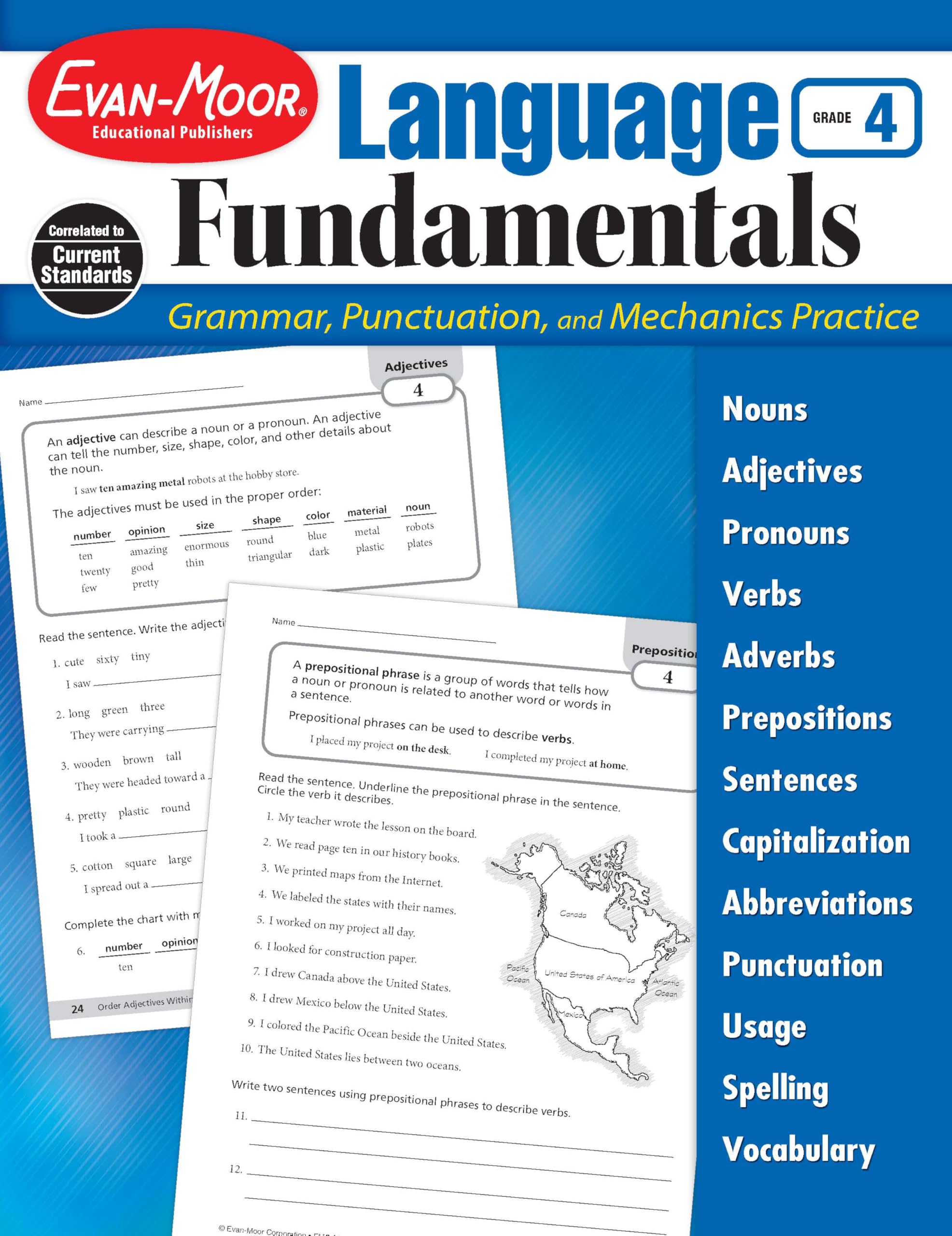 EvanMoor Language Fundamentals, Grade 4, Teacher Reproducibles,Used