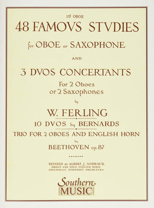 48 Famous Studies, (1st and 3rd Part): Oboe  Melodious Etudes with Oboe and Saxophone Sheet Music  Oboe and Saxophone Duet Boo,Used
