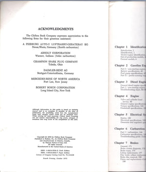 Chilton's Repair and TuneUp Guide: Mercedes Benz 195970,Used