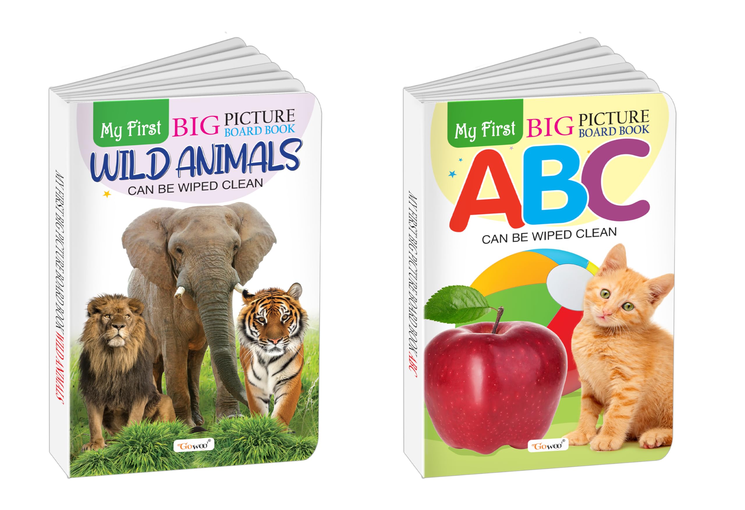 My First Big Picture Board Book Abc And Wild Animals : Fun Educational Books For Toddlers, Toddler Development Board Books, Kids Educational Reading Books | Pack Of 2 Board Books