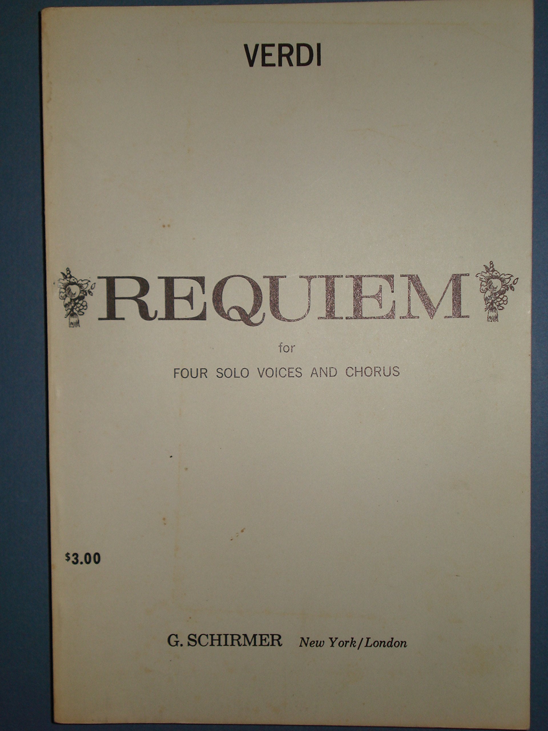 Requiem to the Memory of Alessandro Manzonifor Four Solo Voices and Chorus,Used
