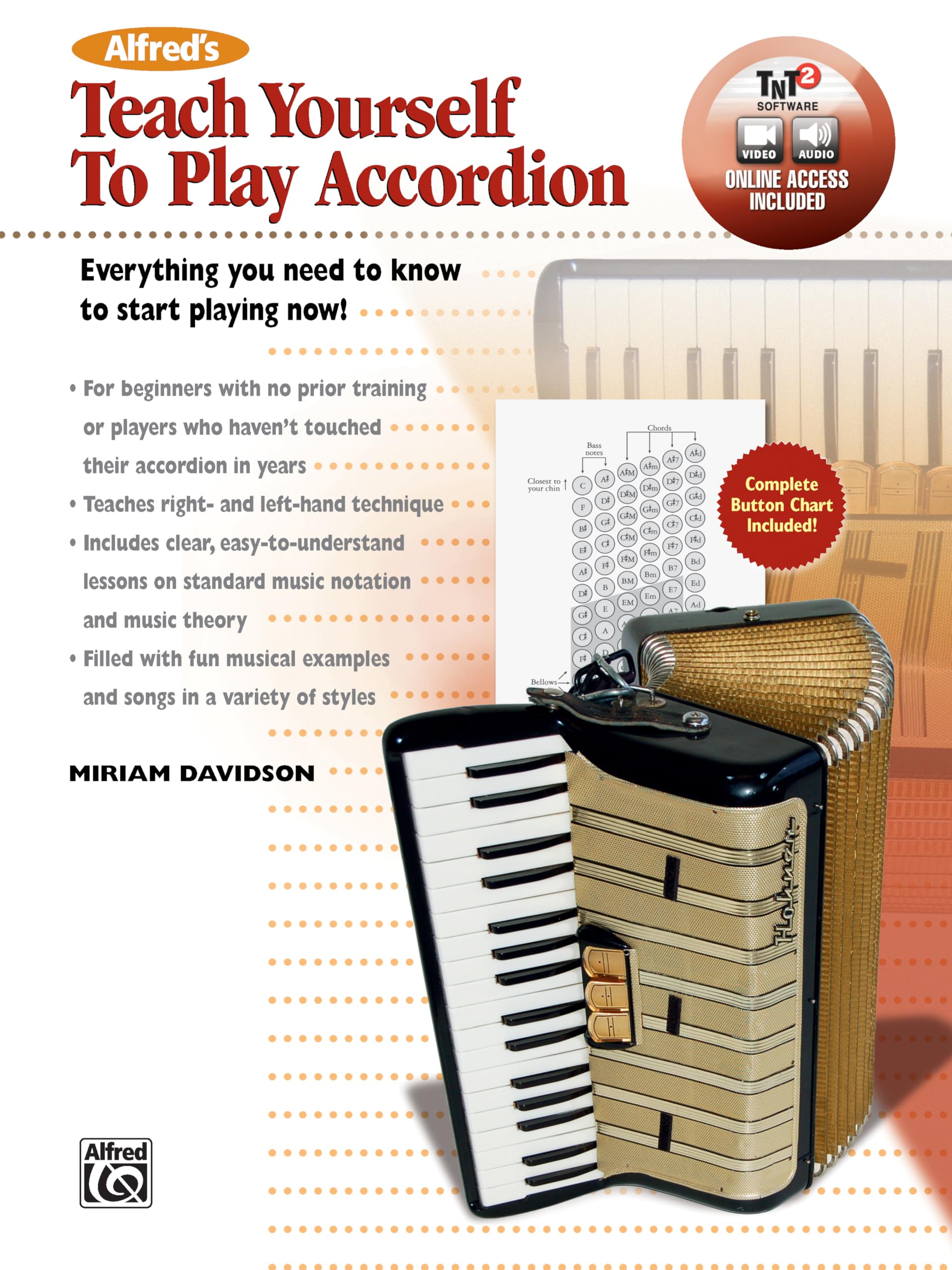 Alfred's Teach Yourself to Play Accordion: Everything You Need to Know to Start Playing Now!, Book & Online Video/Audio/Software,New