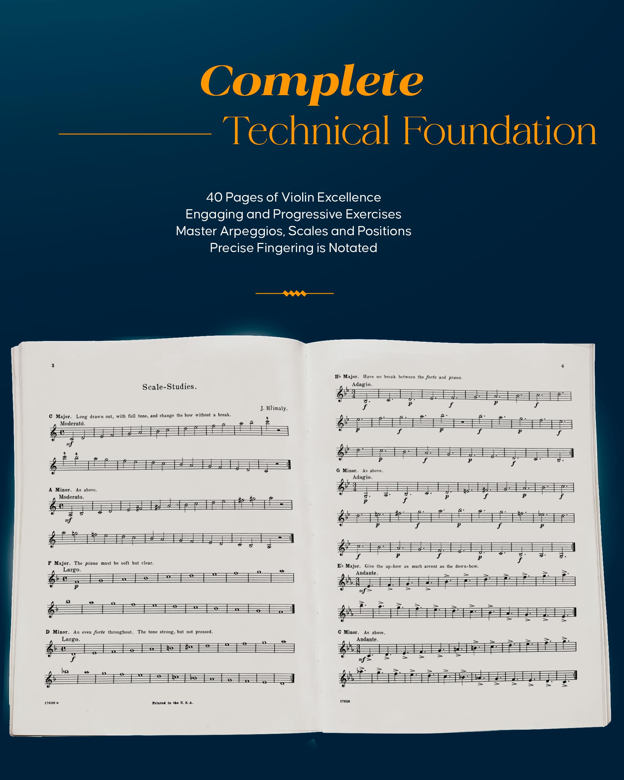 Hrimaly  Scale Studies for Violin: Schirmer Library of Classics Volume 842  Violin Sheet Music Collection for Young and Adult ,Used