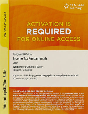 Bundle: Income Tax Fundamentals 2016, LooseLeaf Version, 34th + H&R Block Premium & Business Software + CengageNOWv2, 2 terms P,Used