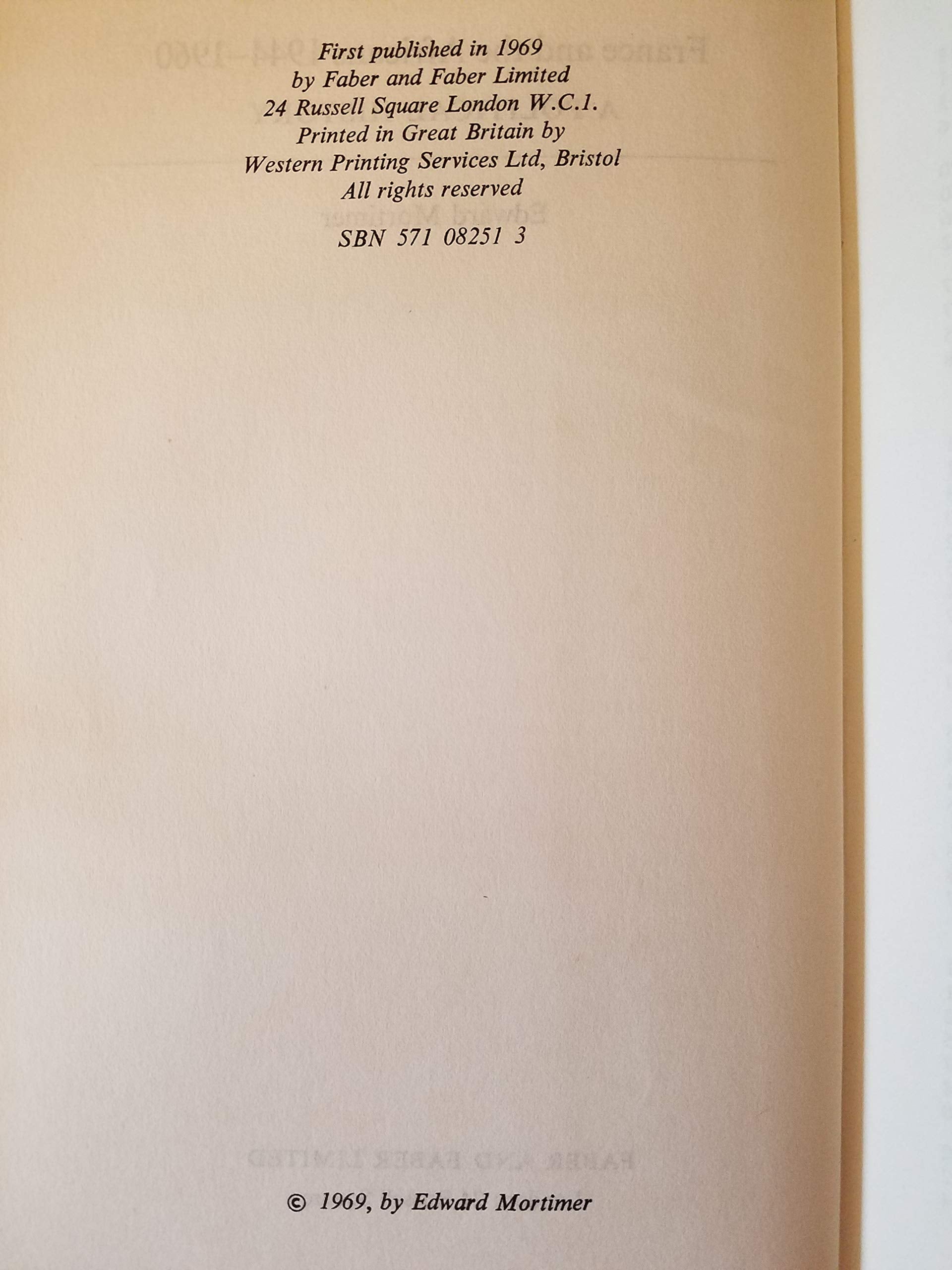 France and the Africans 19441960: A political history,Used