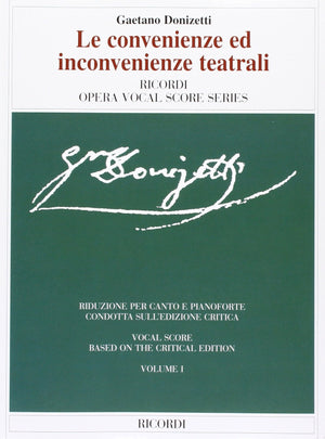 Gaetano Donizetti  Le Convenienze Ed Inconvenienze Teatrali: Vocal Score Twovolume Set,New