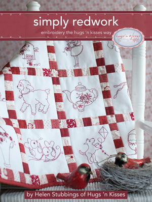 Simply Redwork: Embroidery the Hugs 'n Kisses Way (Landauer) StepbyStep Instructions and Stitch Guides for 19 Charming & Easy ,Used