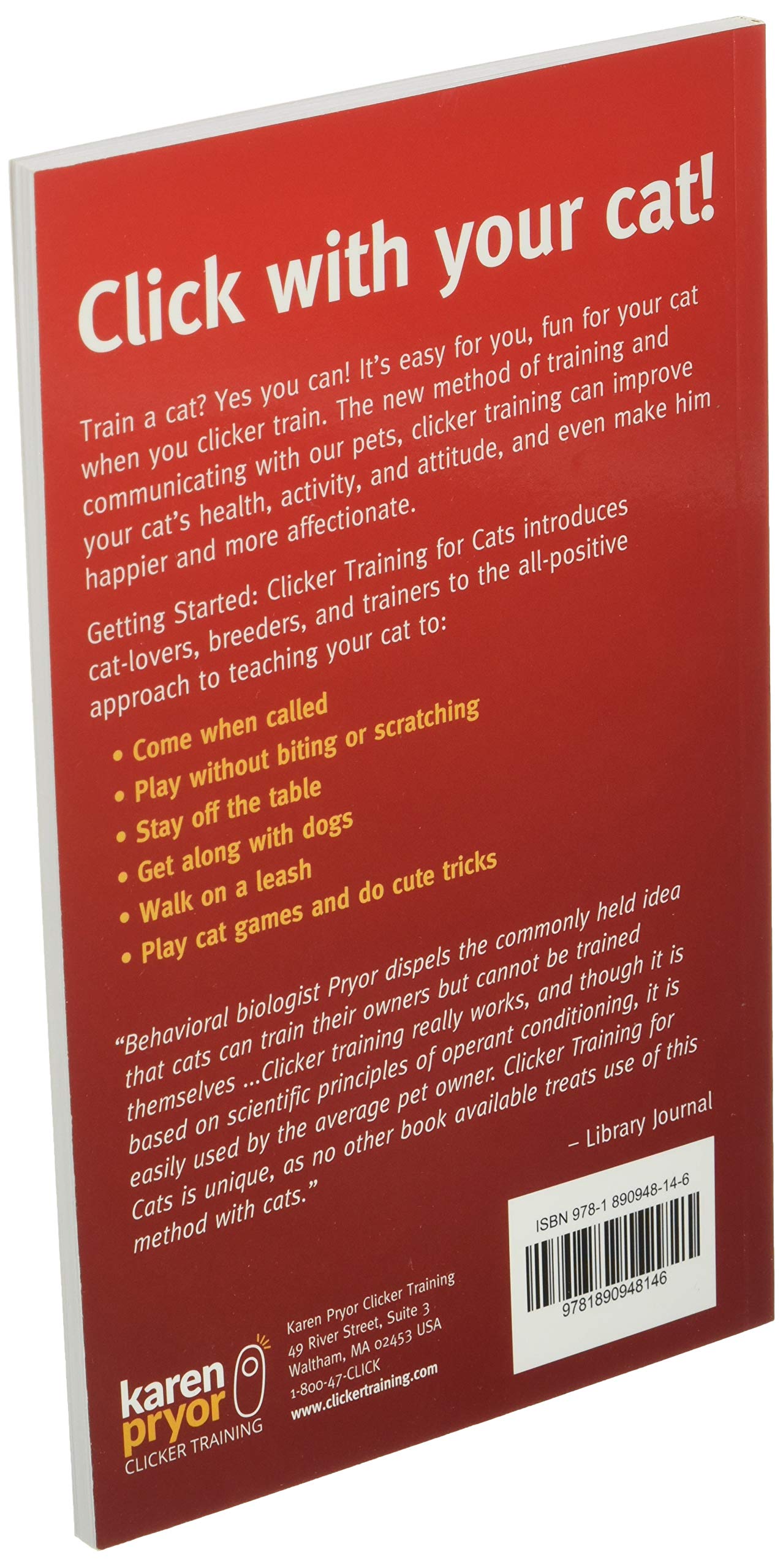 Clicker Training for Cats (Karen Pryor Clicker Books),Used