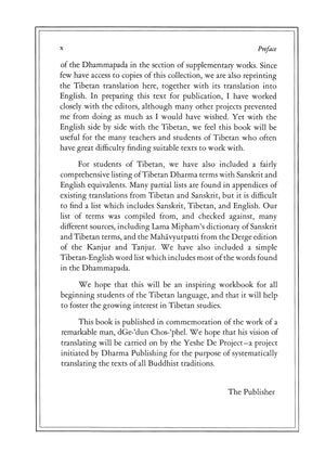 Dhammapada (Tibetan Translation Series) (English, Tibetan and Pali Edition),New