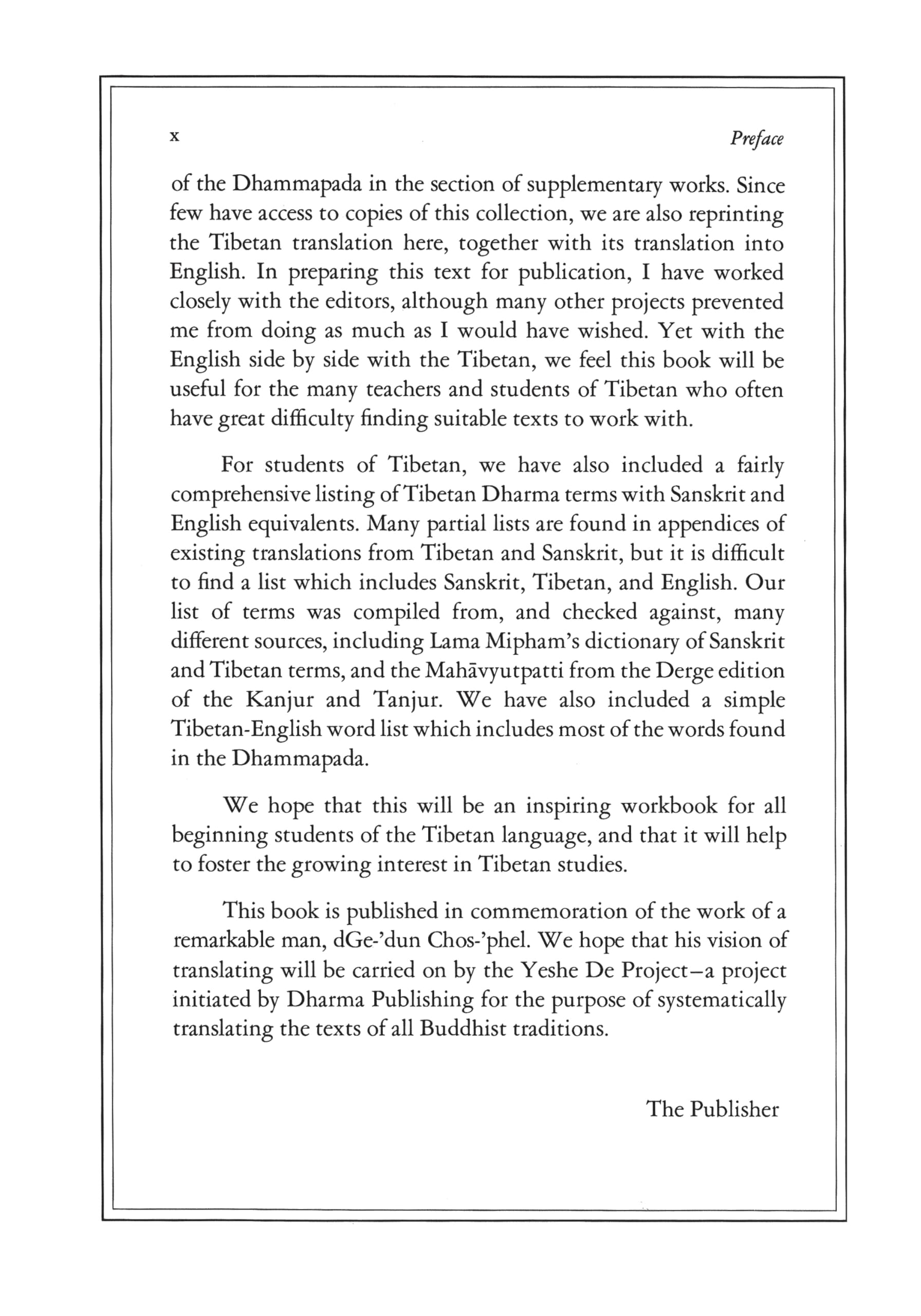 Dhammapada (Tibetan Translation Series) (English, Tibetan and Pali Edition),Used