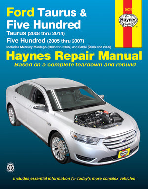 Ford Taurus (0814) & Five Hundred (0507) & Mercury Montego (0507) & Sable (0809) Haynes Repair Manual (Does not include 3.5L,Used