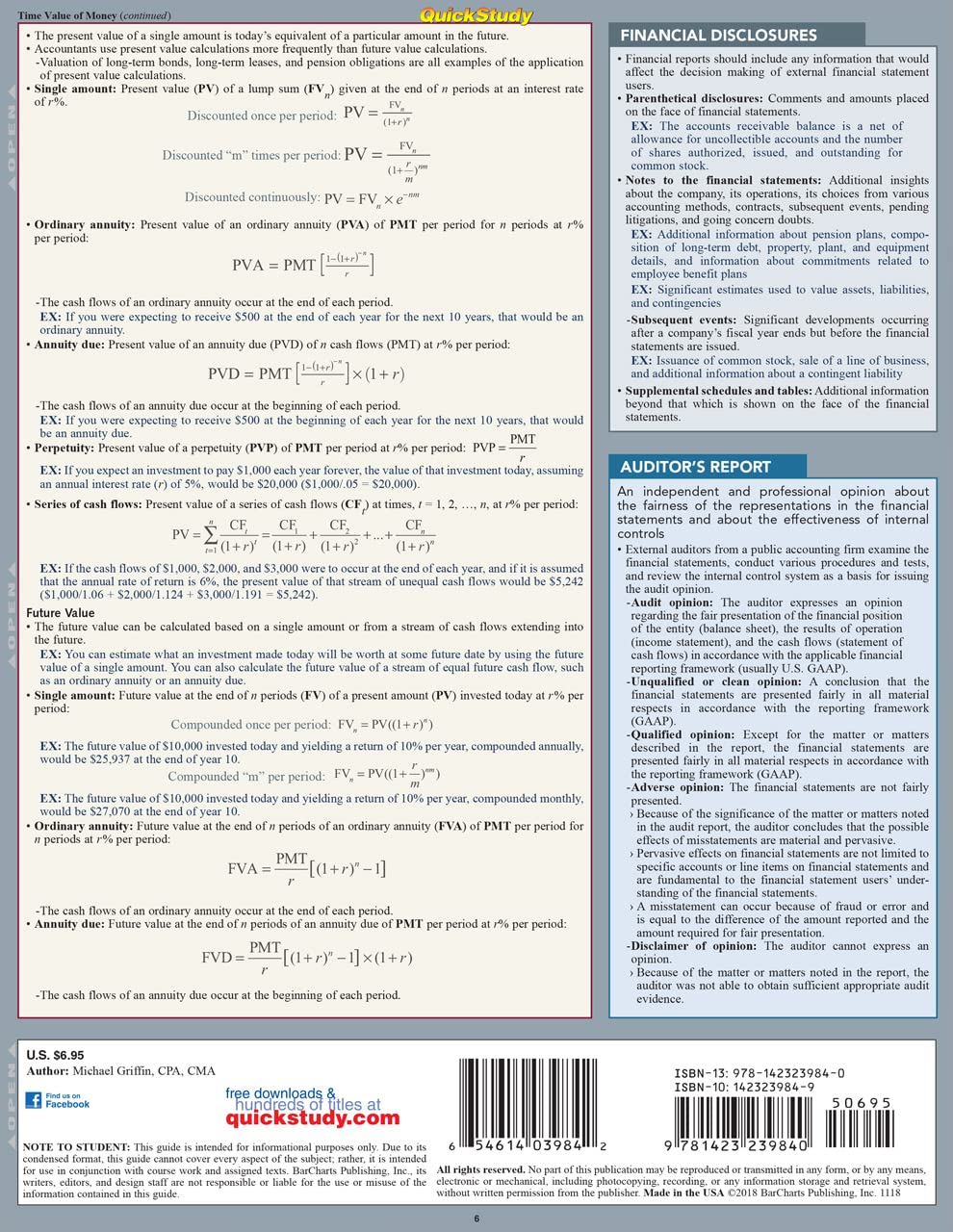 Intermediate Accounting 1 QuickStudy Laminated Reference Guide (QuickStudy Business),New