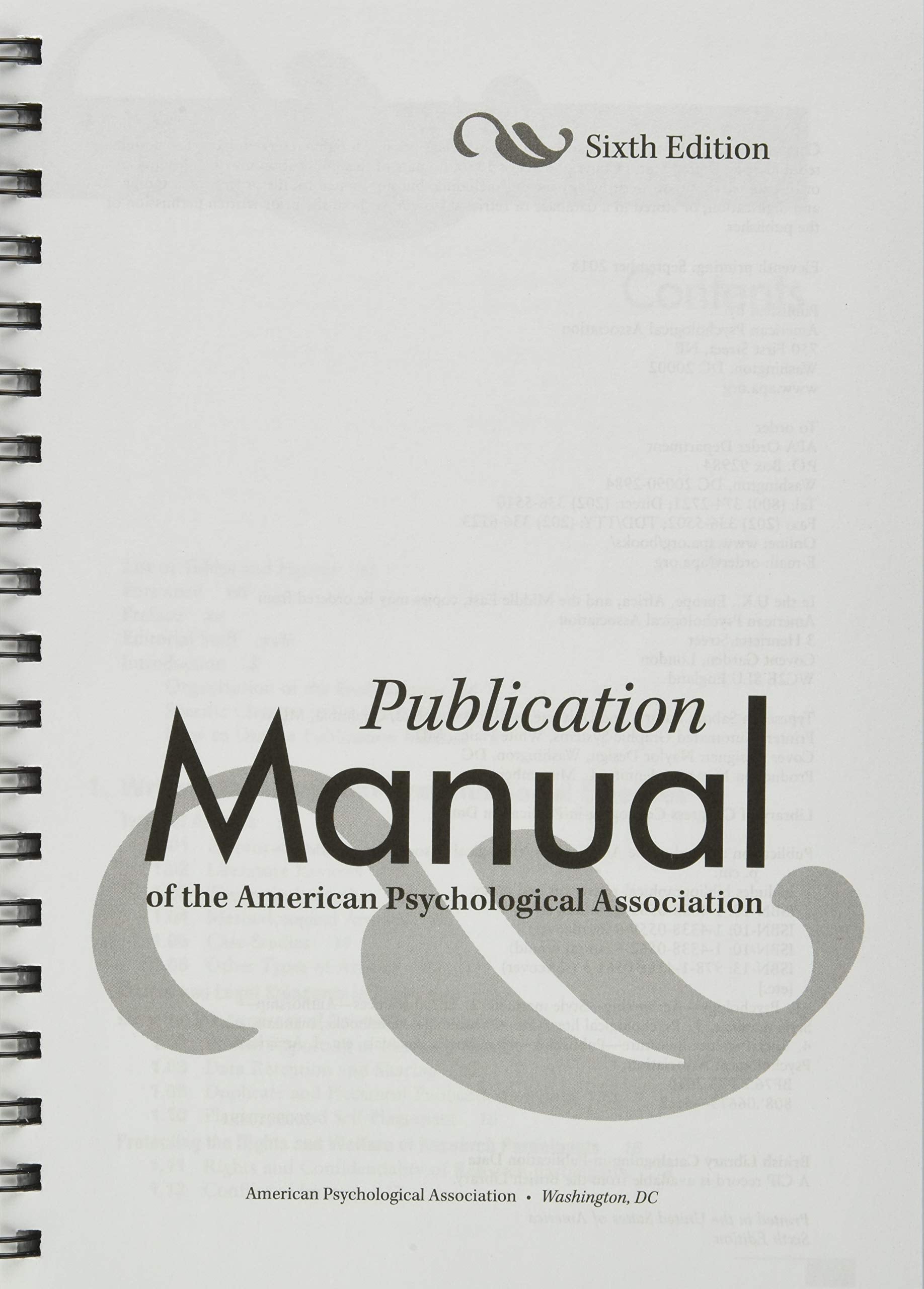 Publication Manual of the American Psychological Association,Used