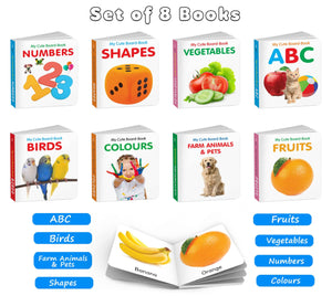 My First Educational Board Book Set For Toddlers  Abc, Colours, Birds, Fruits, Farm Animals & Pets, Vegetables, Shapes And Numbers -Fun Learning Board Book, Baby Books For Learning | Pack Of 8 Books