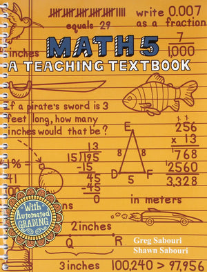 Math 5 a Teaching Textbook and Workbook/ Answer Key,Used