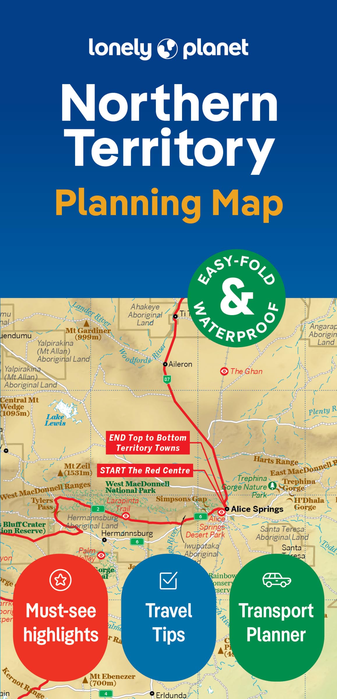 Lonely Planet Northern Territory Planning Map,New