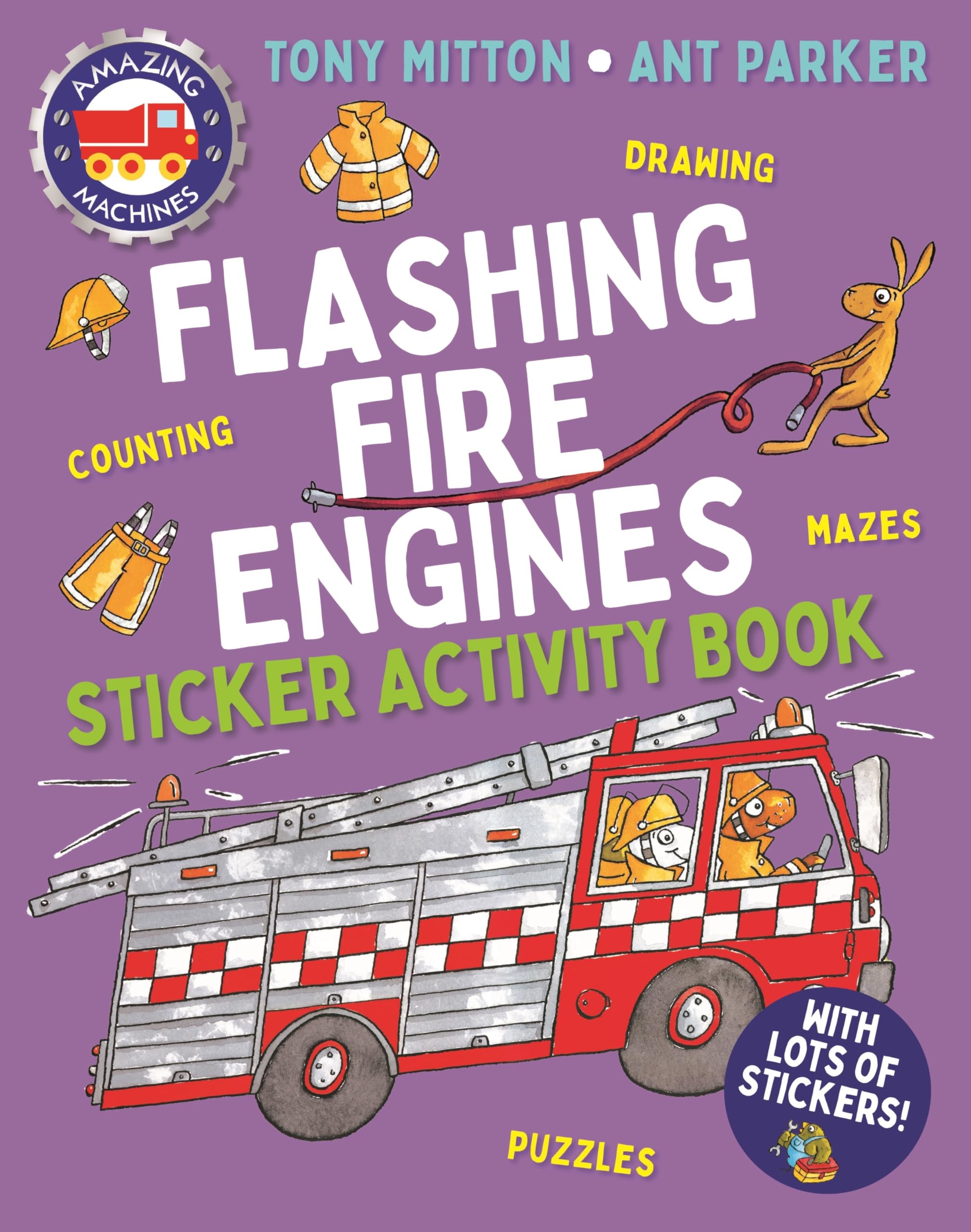 Amazing Machines Flashing Fire Engines Sticker Activity Book,Used