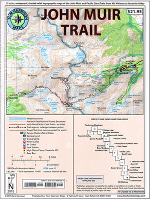 John Muir Trail MapPack: Shaded Relief Topo Maps (Tom Harrison Maps),New