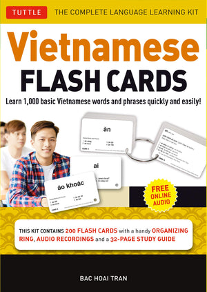 Vietnamese Flash Cards Kit: The Complete Language Learning Kit (200 Hole Punched Cards, Online Audio Recordings, 32page Study G,New
