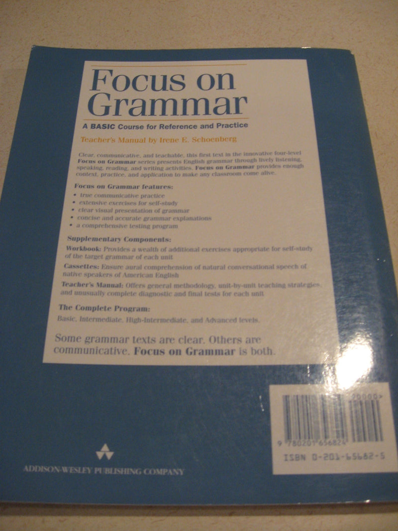 Focus on Grammar: A Basic Course for Reference and Practice,Used