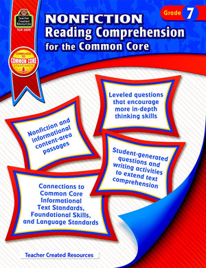 Teacher Created Resources Nonfiction Reading Comprehension for the Common Core Book, Grade 7,Used