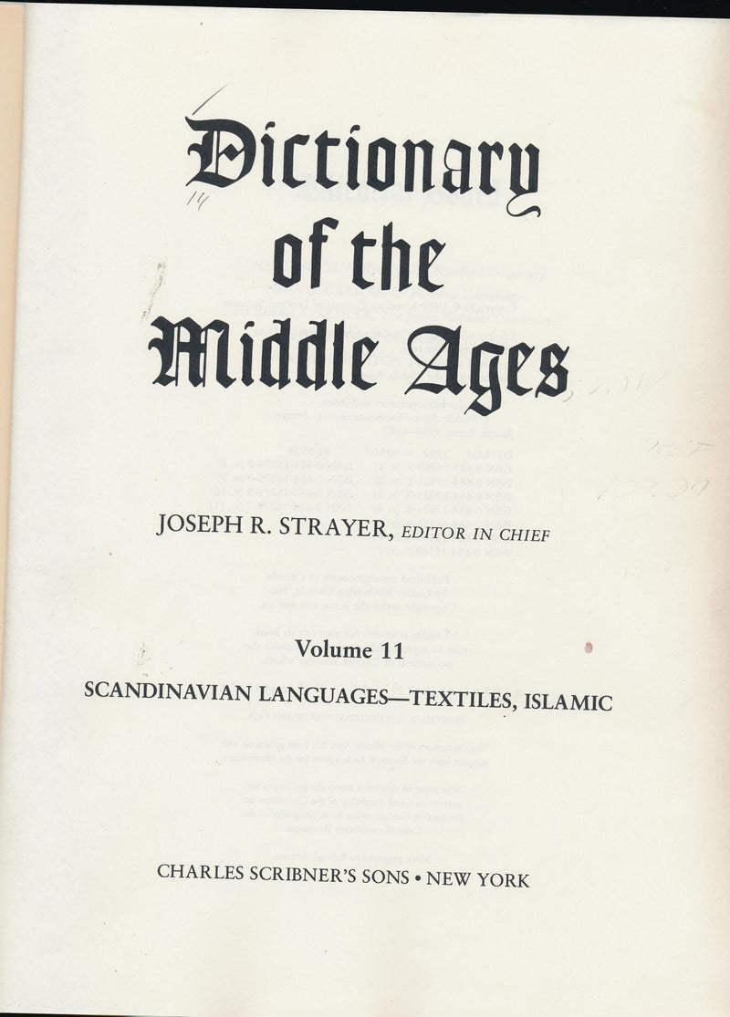 Dictionary of the Middle Ages: 11,Used