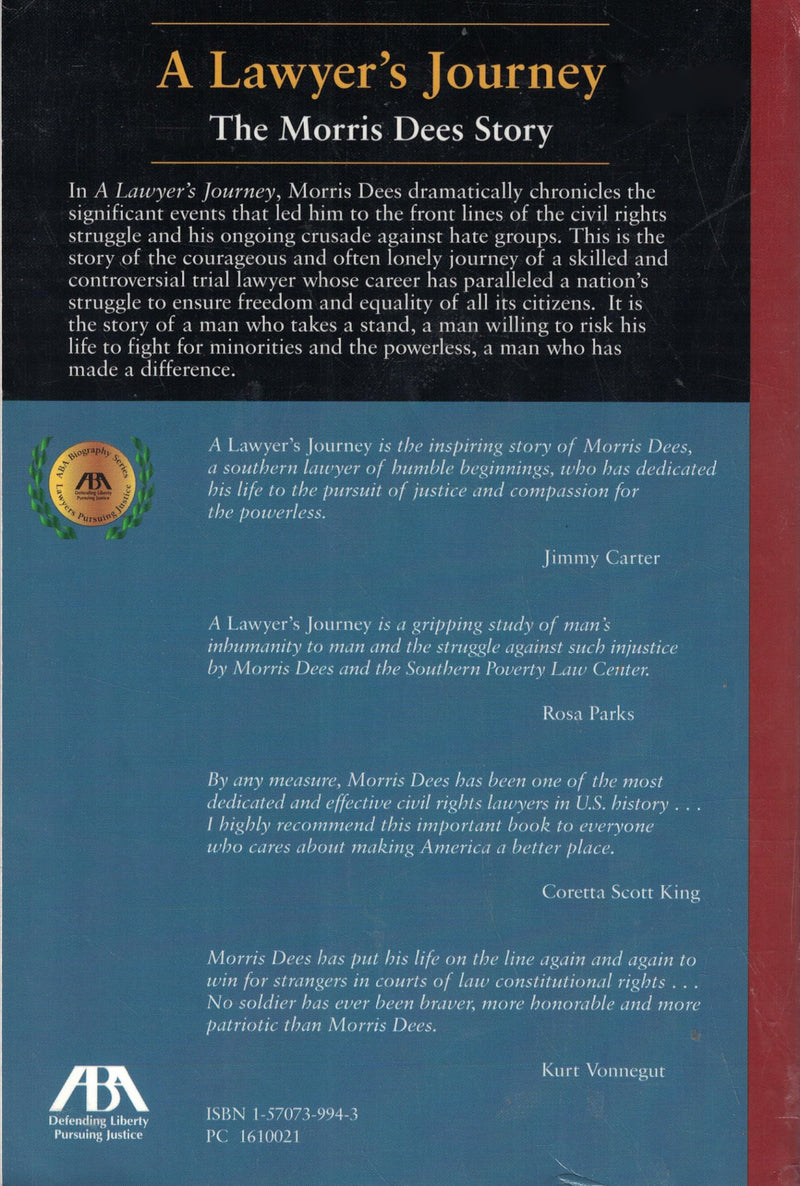 A Lawyer's Journey: The Morris Dees Story,Used
