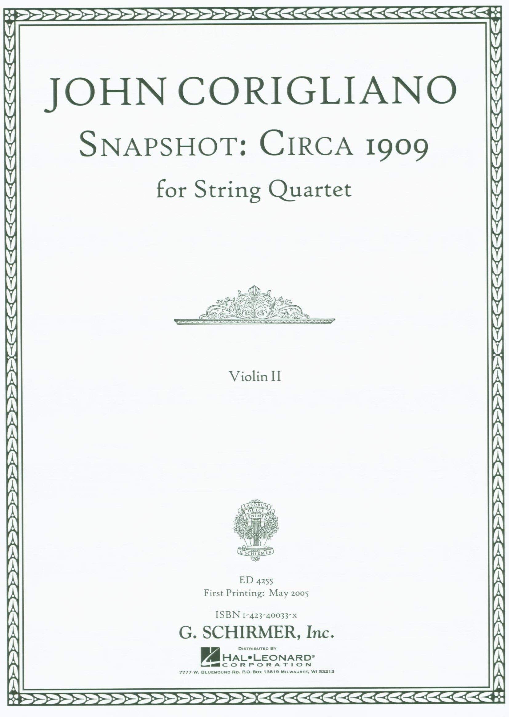 Snapshot: Circa 1909: String Quartet Score and Parts,Used