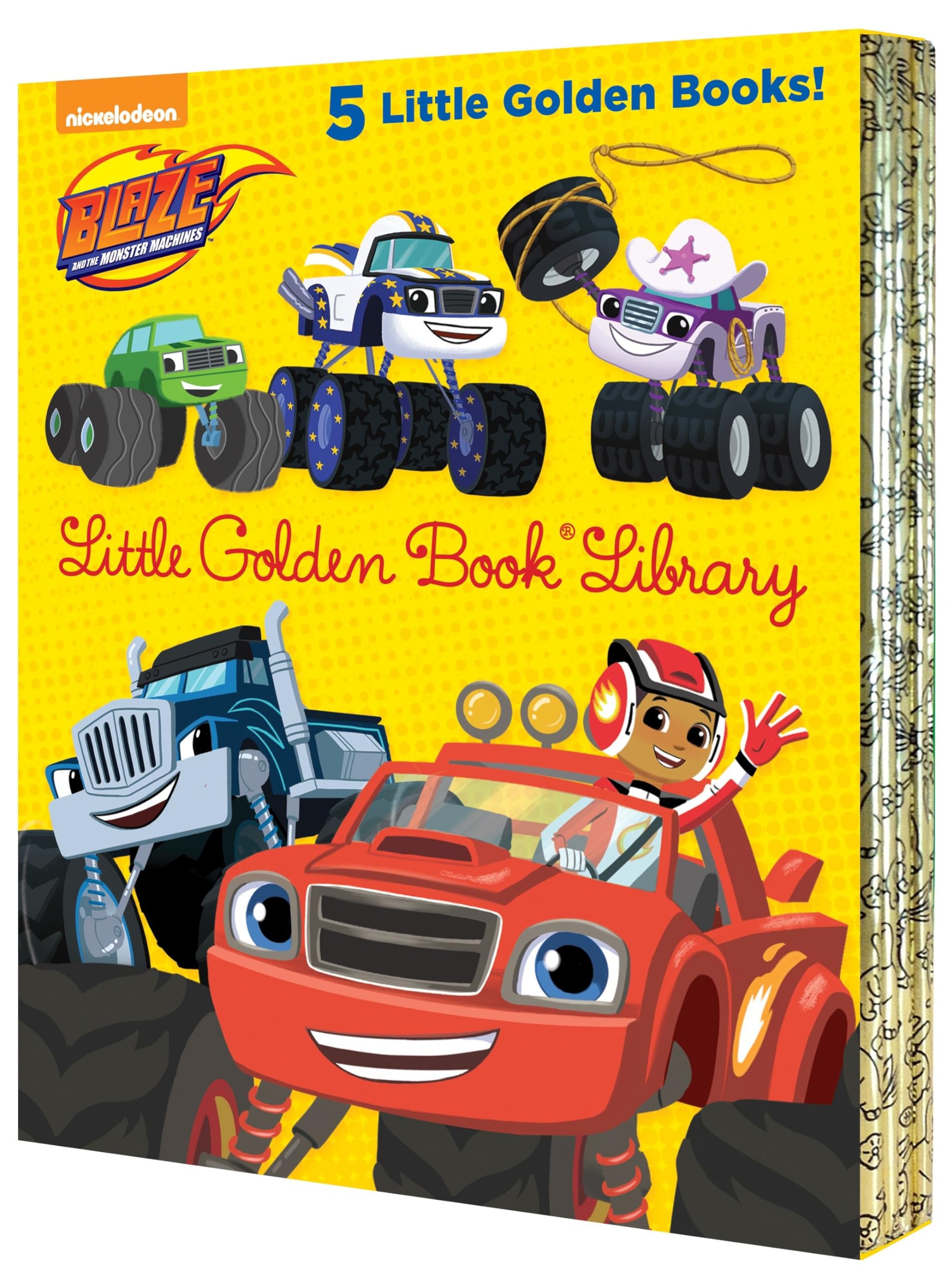 Blaze and the Monster Machines Little Golden Book Library  5 Little Golden Books: Five of Nickeoldeon's Blaze and the Monster ,Used