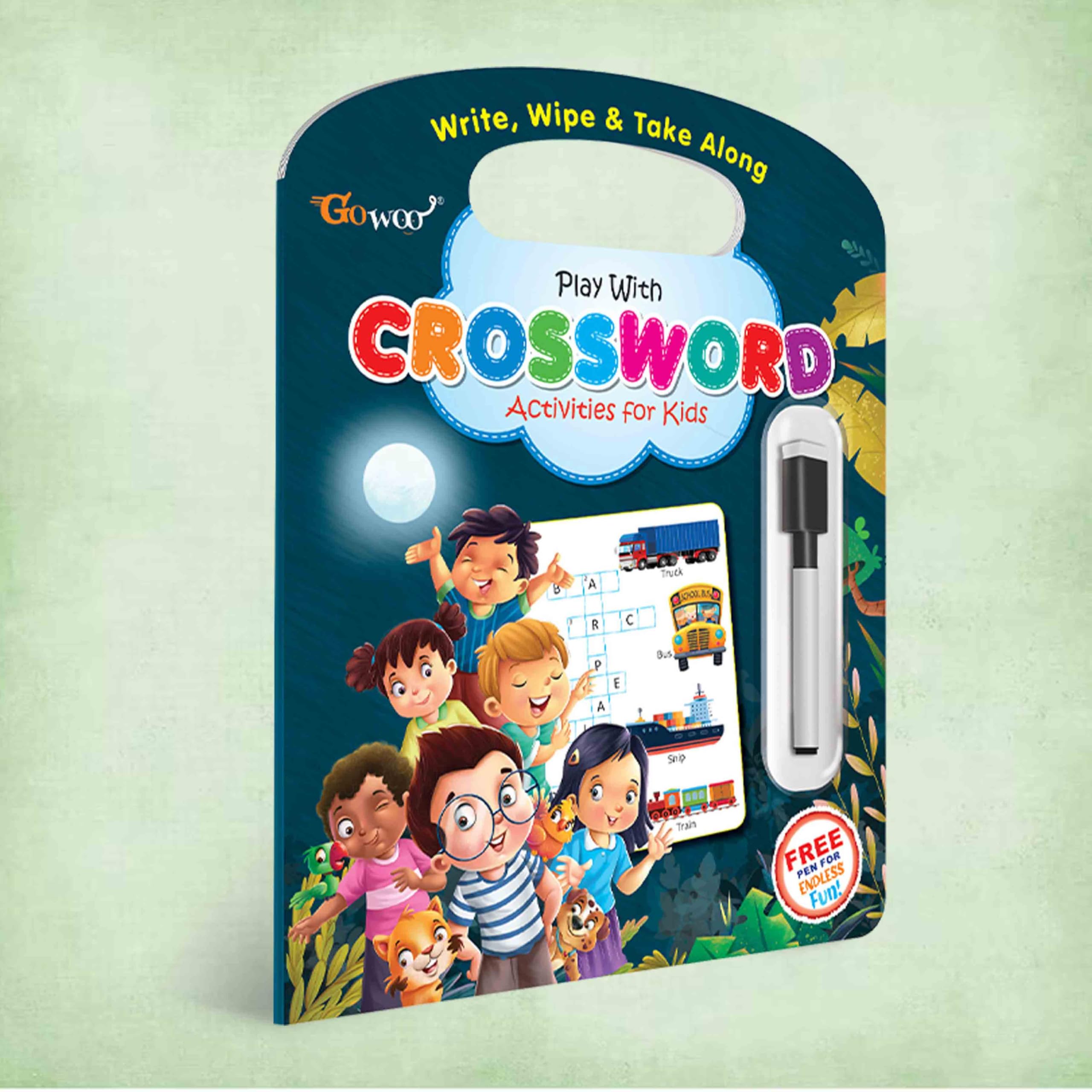 Write, Wipe & Take Along Crossword With Pen | Wipe Away Words: Portable Puzzles