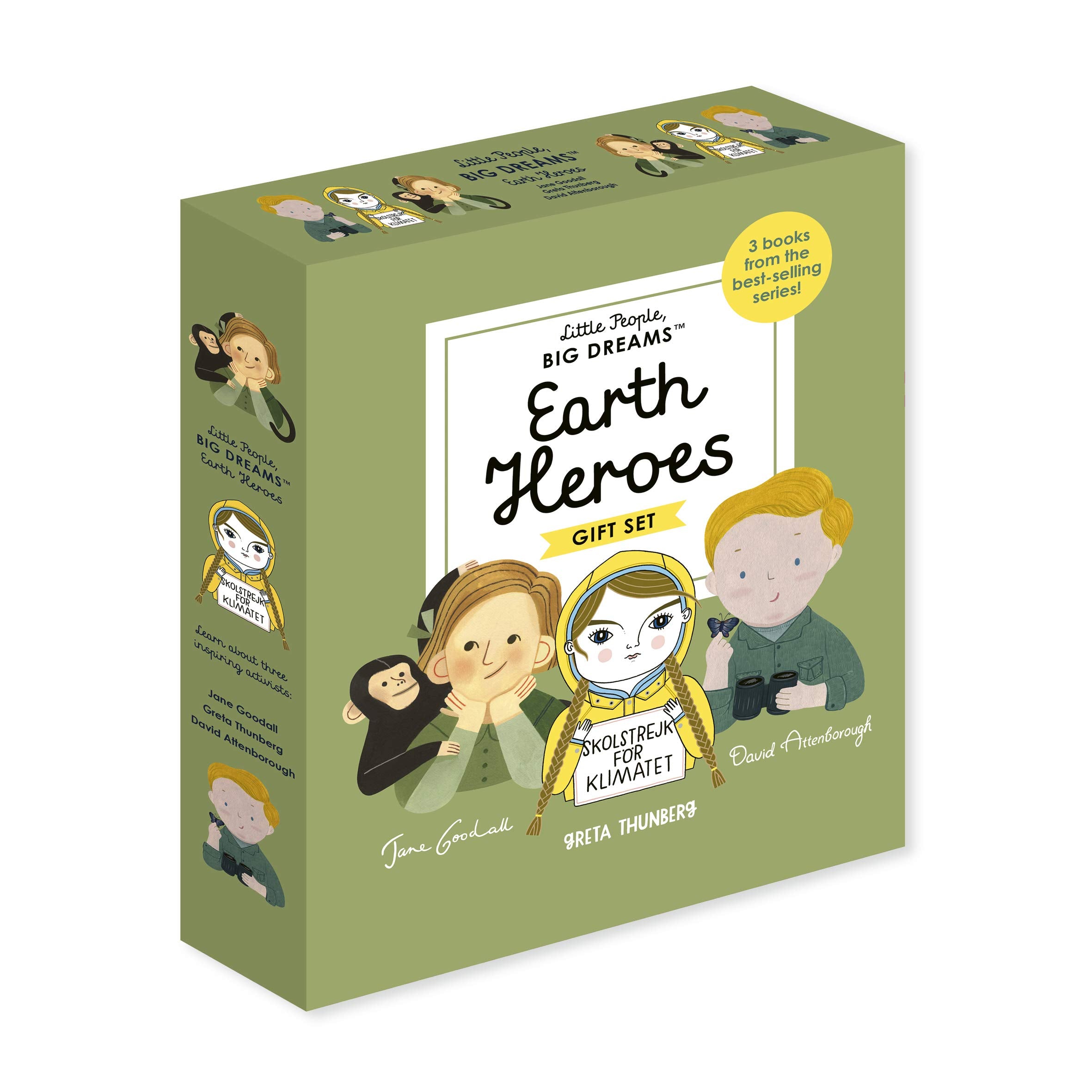 Little People, Big Dreams: Earth Heroes: 3 Books From The Bestselling Series! Jane Goodall  Greta Thunberg  David Attenboroug