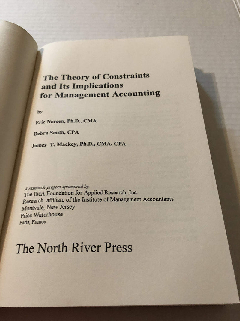 The Theory Of Constraints And Its Implications For Management Accounting,Used