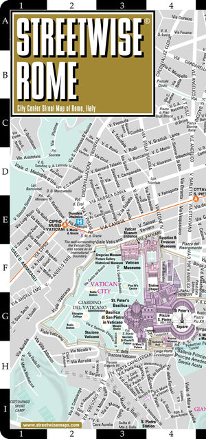 Streetwise Rome Map  Laminated City Center Street Map of Rome, Italy (Michelin Streetwise Maps),Used