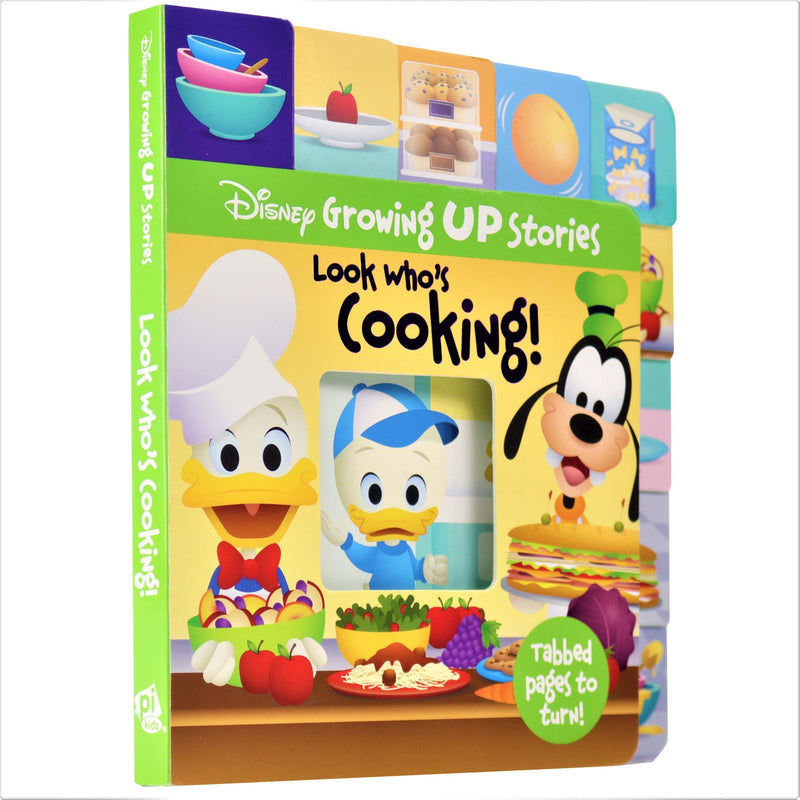 Disney Growing Up Stories with Donald and Goofy  Look Whos Cooking!  Tabbed Pages and Cut Out Window For Fun and Unique Experi,Used