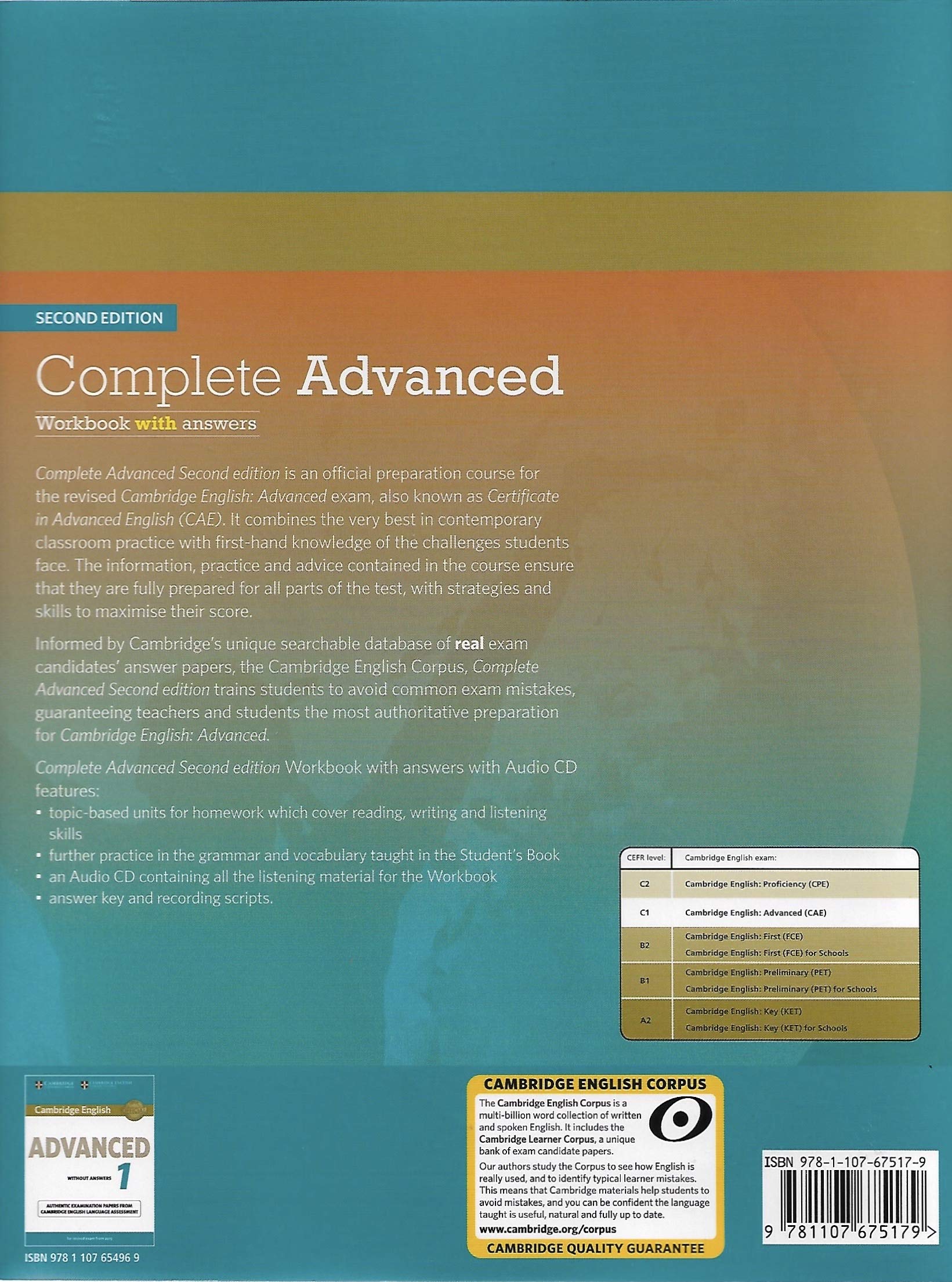 Complete Advanced Workbook with Answers with Audio CD,Used