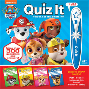Paw Patrol Chase, Skye, Marshall And More!  Quiz It Pen 4Book Set And Talking Smart Pen  Interactive Educational Book Set Wit,New