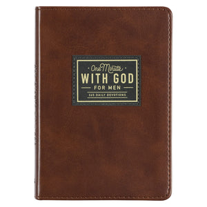 One Minute With God For Men 365 Devotions, Brown Faux Leather Flexcover