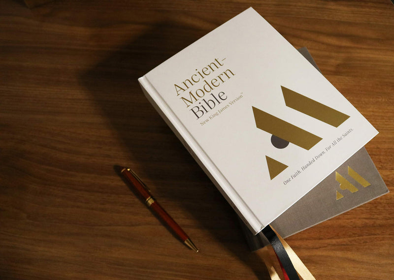 NKJV, AncientModern Bible, Cloth over Board, Gray, Comfort Print: One faith. Handed down. For all the saints.,Used