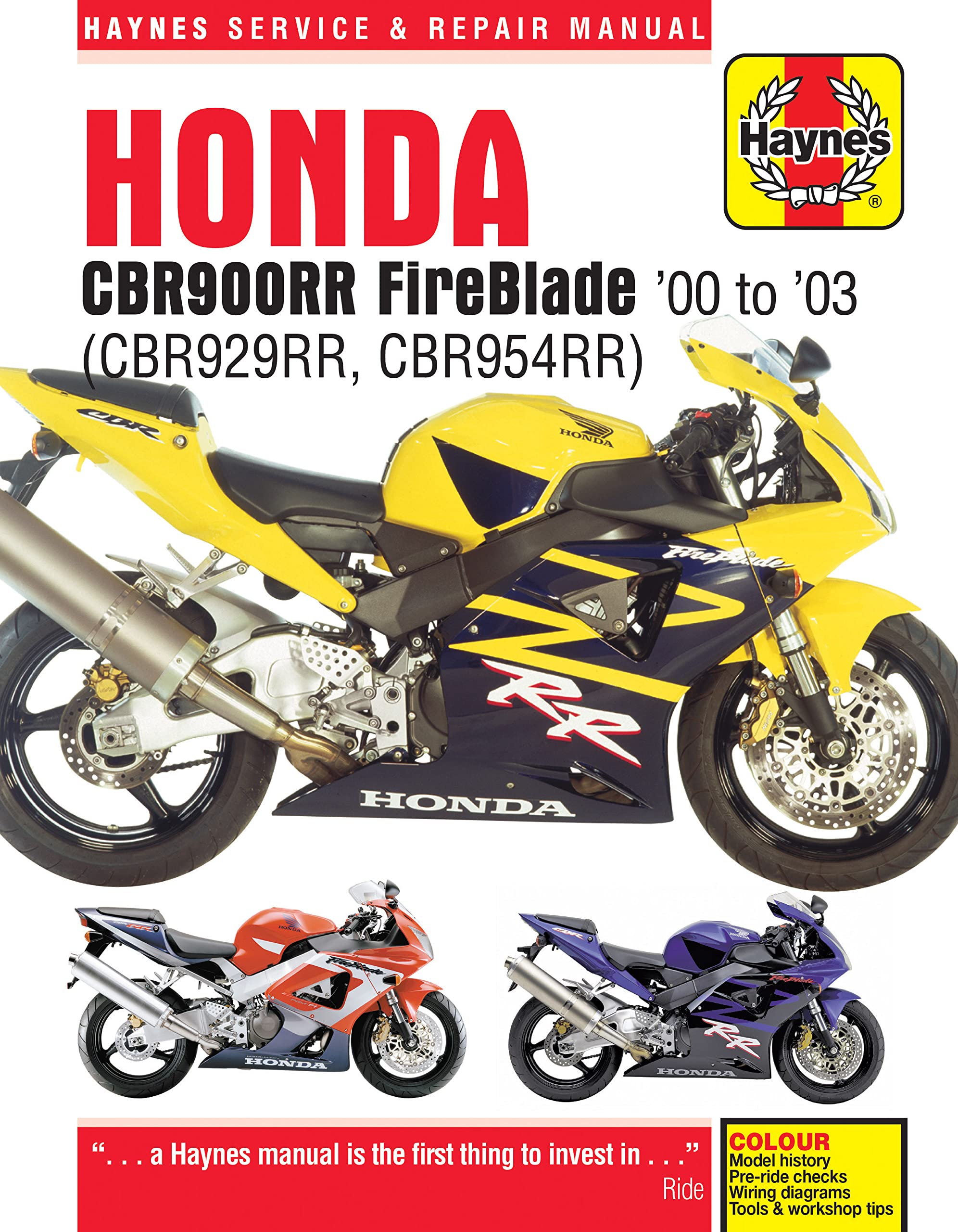 Honda CBR900RR FireBlade (00  03) Haynes Repair Manual (Paperback),Used