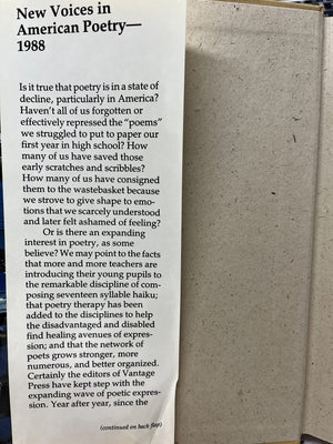 New Voices in American Poetry 1988,Used